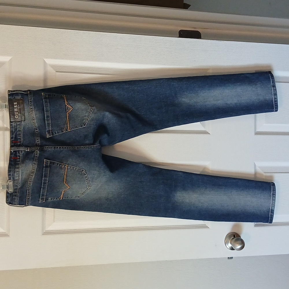 Guess Denim Blue Jeans Distressed Details. Medium Rise Skinny Scotch Fit 29×30 - Picture 9 of 11